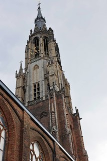 Historic city centre of Delft, New Church Tower, Nieuwe Kerk, Delft, Zuid-Holland, Netherlands