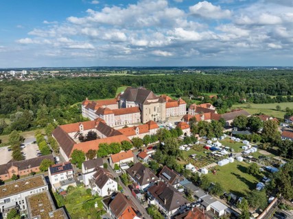 Aerial view of the Wiblingen monastery complex, former Benedictine abbey then castle and barracks,