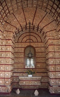 Capela dos Ossos, Bone Chapel, an ossuary in Faro, Portugal, which belongs to the 18th century