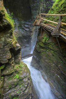 Climbing facility in the Raggaschlucht gorge, Flattach, Carinthia, Austria, Europe