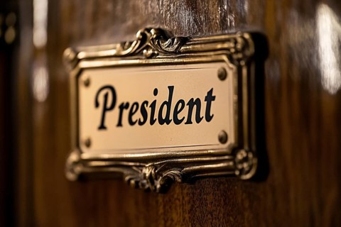 Door sign with text 'Vice President'. Generative Ai, AI generated