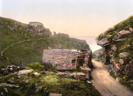 Tintagel Castle, Tintagel Castle, on a peninsula on the west coast of Cornwall, In legend it is