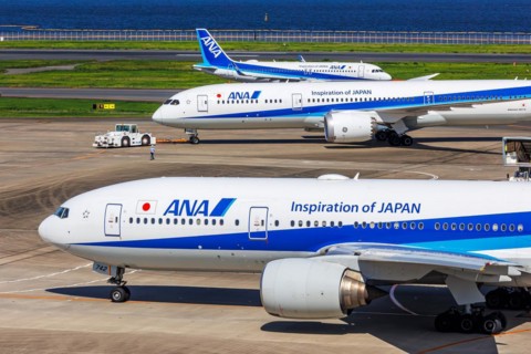 ANA All Nippon Airways aircraft at Tokyo Haneda Airport, Japan, Asia