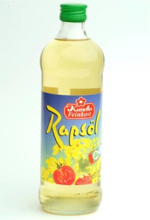 Rapeseed oil in a commercial bottle, rapeseed, food, plant, Brassica campestris, Brassica napus,