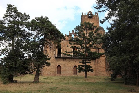 Amhara region, in the Gemp palace complex in Gondar, Gonder, imperial palace, UNESCO, world,