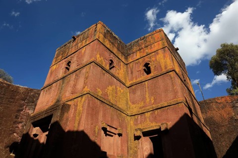 Rock churches in Lalibela, the rock church of St George, Bete Kiddus Georiys, Bete Ghiorgis Church,