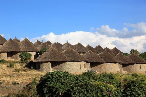 In the highlands of Abyssinia, in the Semien Mountains, landscape in Semien Mountains National