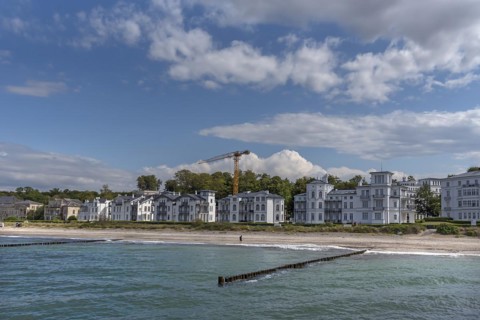 Exclusive hotels and holiday flats on the beach in Heiligendamm, Mecklenburg-Vorpommern, Germany,