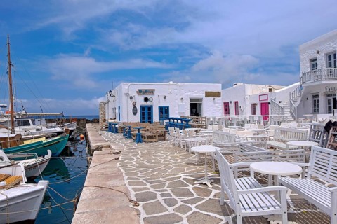 In the harbour of Noussa, Paros, Clyclades, Greece, Europe