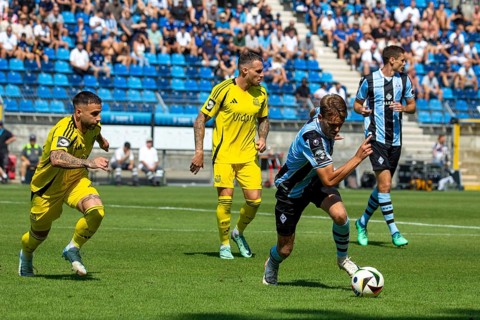 Football 3rd division, season 2024/25, matchday 4: Waldhof Mannheim vs. 1. FC Saarbrücken. On the