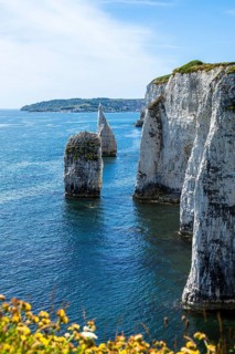 White Cliffs of Old Harry Rocks Jurassic Coast, Dorset Coast, Poole, England, United Kingdom,