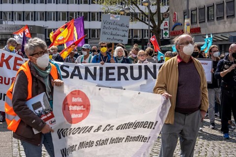 Demonstration against property companies such as Vonovia and others, against rent increases, for