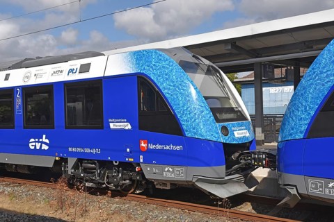 Europe, Germany, Lower Saxony, hydrogen train RB33 Cuxhaven, Bremerhaven, Bremervörde, Buxtehude,