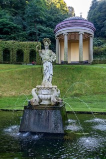 Historic baroque gardens in Kleve, from the 17th century, amphitheatre on the Springenberg, statue