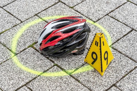 Re-enacted, fatal, accident with a car and a cyclist, at the North Rhine-Westphalia police,