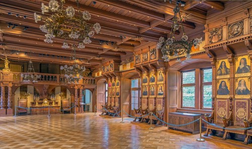 Castle Interior Great Hall Panorama Detmold North Rhine-Westphalia Germany