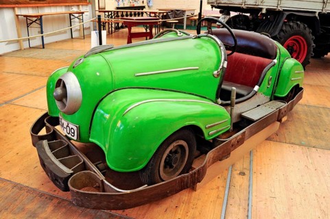 Car from the Berlin Ring motorway around 1950, vintage car, bumper cars from an old autodrome,