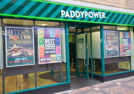 Paddypower betting shop in central business district of Swindon, England, United Kingdom, Europe