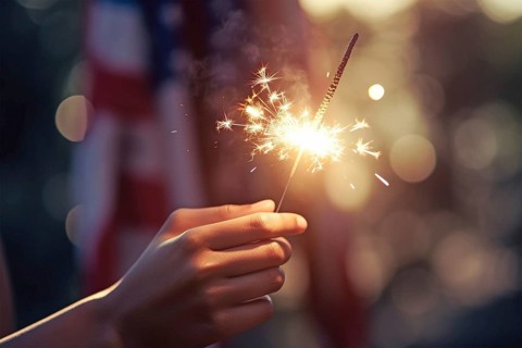 Hand holding sparkler. KI generiert, generiert AI generated