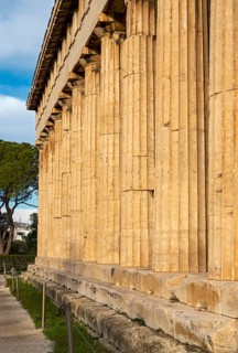 Doric colonnade of the Temple of Hephaestus, Ancient Agora of Athens, Greece, Europe