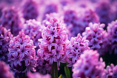 Close up of purple Hyacinth spring flowers. KI generiert, generiert AI generated