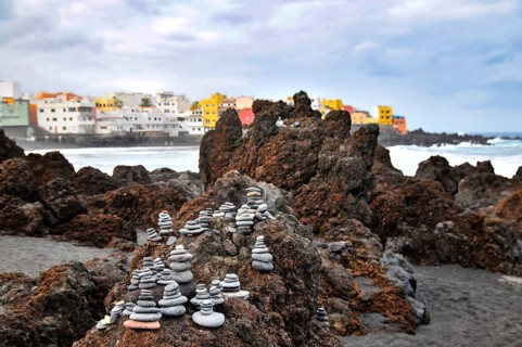 Playa Maria Jiménez beach near Puerto de la Cruz on the north coast of the island of Tenerife,
