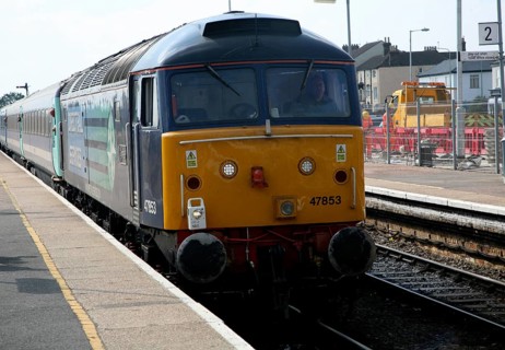 Class 47 diesel-electric locomotive at Lowestoft station, Suffolk, England, United Kingdom, Europe