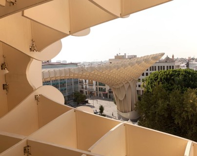 Metropol Parasol wooden structure in Plaza La Encarnación, Seville, Spain, architect Jürgen