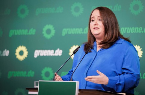 Ricarda Lang, Federal Chairwoman of Bündnis 90/Die Grünen, recorded during a press conference in