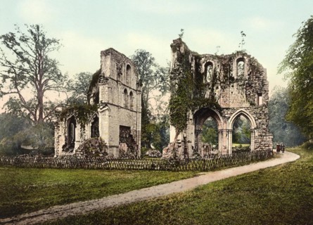 Roche Abbey, former Cistercian monastic abbey in Maltby in South Yorkshire in England, around 1890,