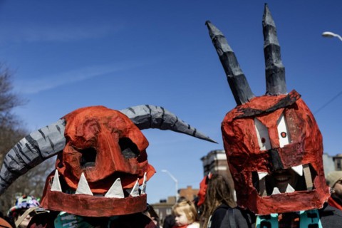 Detroit, Michigan, The Marche du Nain Rouge celebrates the coming of spring and banishes the Nain
