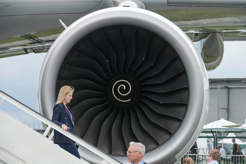 Engine, Emirates Airbus A380, ILA 2024, International Aerospace Exhibition Berlin, Schönefeld,