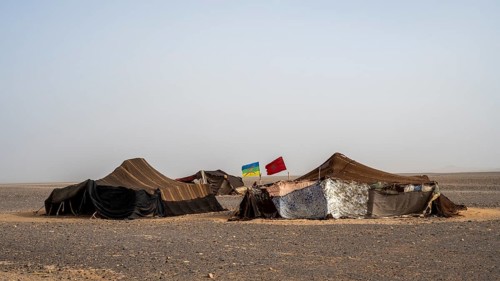 Nomad tents in the Sahara, Merzouga, Morocco, Africa