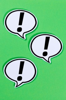 Exclamation mark Attention Symbol Caution Important Danger in speech bubbles Information