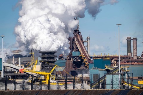 The Tata Steel steel and metallurgical plant in IJmuiden, Velsen, North Holland, Netherlands,