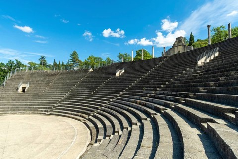 Vaison-la-Romaine. Ancient theater of archaeological site of Puymin. Vaucluse. Provence-Alpes-Côte