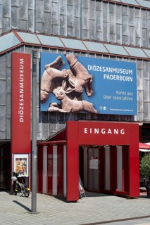Entrance to the Diocesan Museum, Market Square, Paderborn, Westphalia, North Rhine-Westphalia,