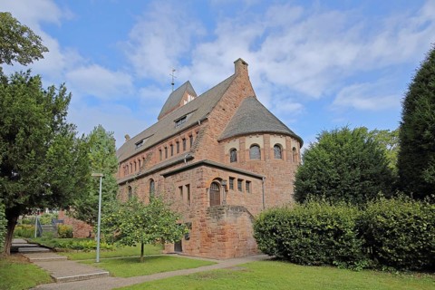 St Martin's built in 1908, Bad Münster am Stein-Ebernburg, Bad Kreuznach, Rhineland-Palatinate,