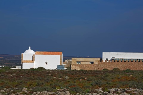 Church and bastion in the Fortaleza de Sagres, Vila do Infante, Sagres, Algarve, Portugal, Europe