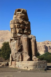 The Colossi of Memnon near Luxor, Arabic el-Colossat or es-Salamat, standing ancient Egyptian