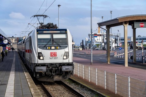 Norddeich-Mole railway station, at the ferry landing stage to the East Frisian islands of Norderney