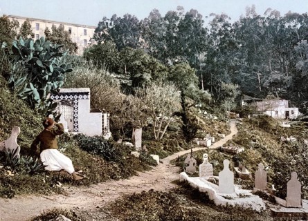 The cemetery, Algiers, Algeria, ca 1890, Historical, digitally restored reproduction from a 19th