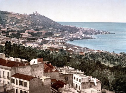Babel Oued seen from Casbah, Algiers, Algeria, ca 1890, Historical, digitally restored reproduction