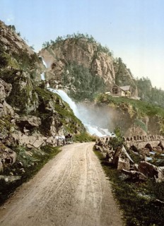 Laatefos, Odde, Odda, Hardangerfjord, Norway, View from 1885, Historical, digitally restored