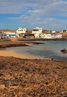 Small fishing village of Majanicho on the north coast, Fuerteventura, Canary Islands, Spain, Europe