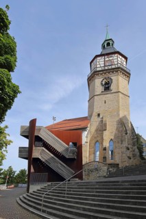 Markgrafenhof with baroque town tower built 1614 Landmark, baroque, Backnang, Baden-Württemberg,