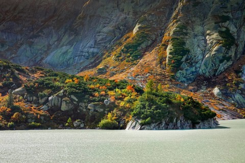Swiss Alps in autumn, Grimselsee, Bern, Switzerland, Europe