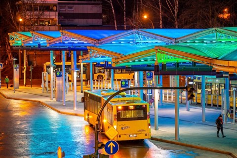 Ruhrbahn trams, at Essen-Steele S-Bahn station, interface between rail transport and tram and bus