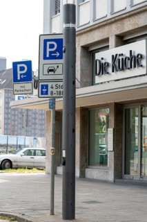 E-charging station in new smart poles, intelligent street lamps, test run, EON and the city of