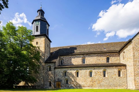 The Lippoldsberg Monastery with the Church of St George and St Mary is a former Benedictine